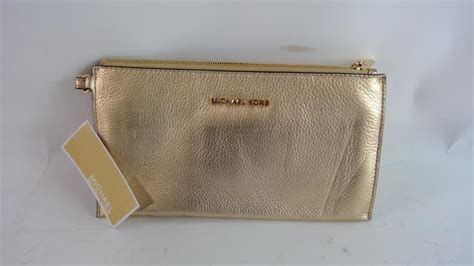 michael michael kors bedford large zip clutch leopard 